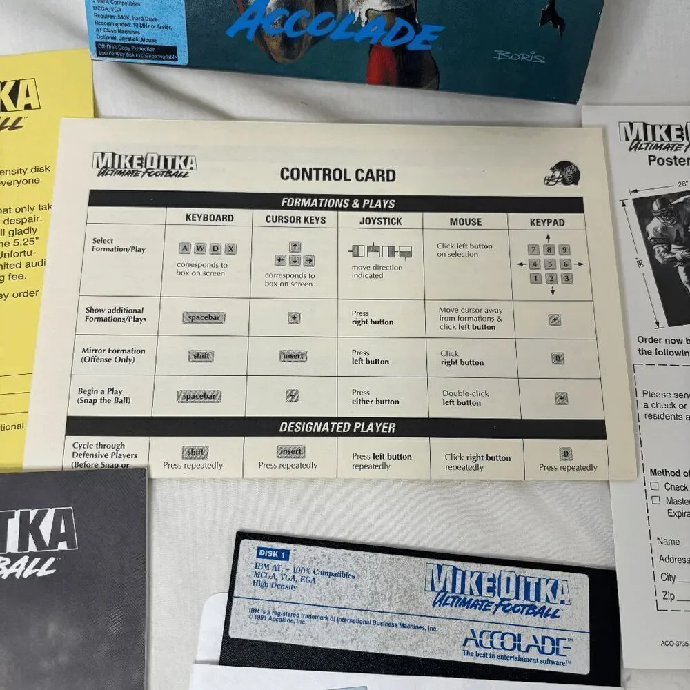 Mike Ditka Ultimate Football - Vintage IBM‎ AT PC Complete - 5 1/4